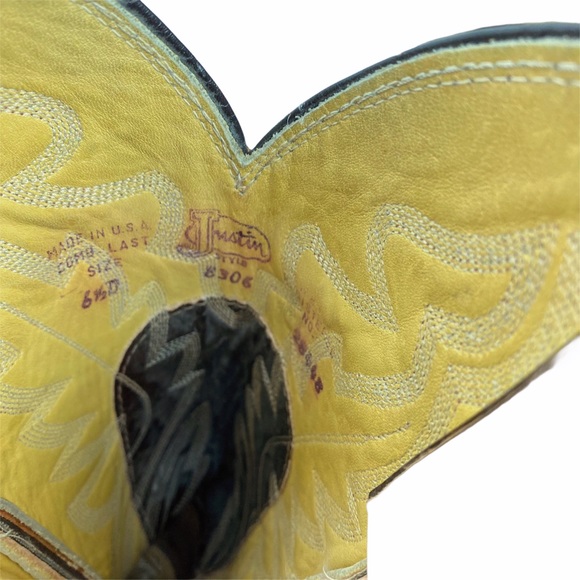 JUSTIN Mens Gabriel Cowboy Western Leather Boots Size 6.5 - Picture 13 of 15